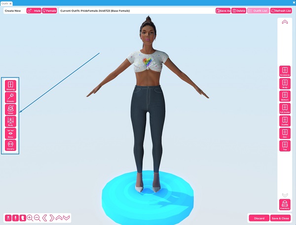 Customise Options are on the left-hand side