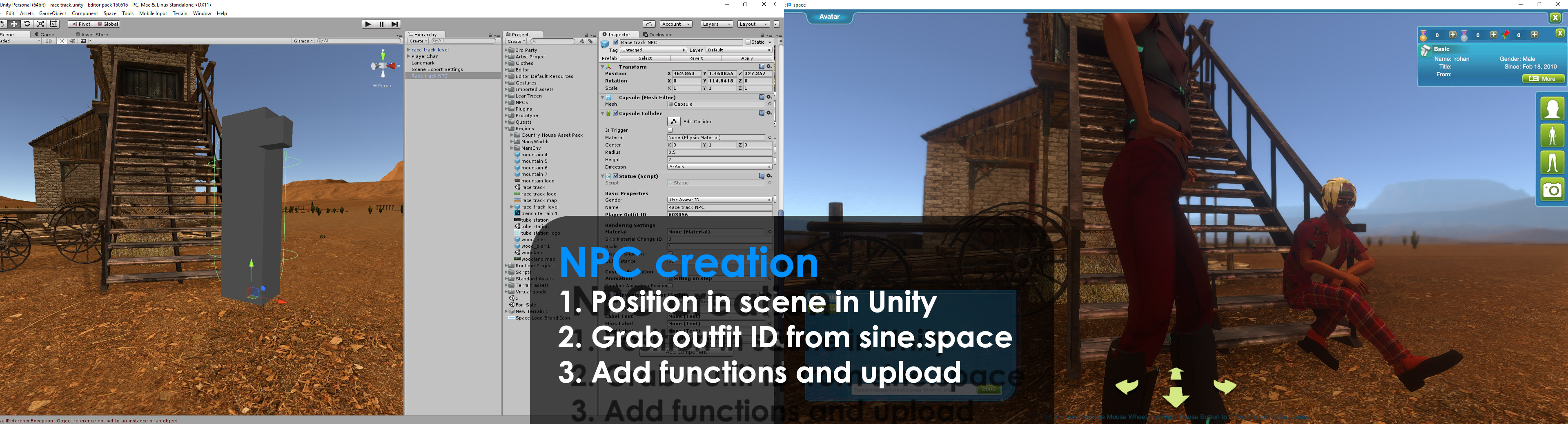 Position the NPC in the scene