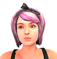 Striped Hair with Bow